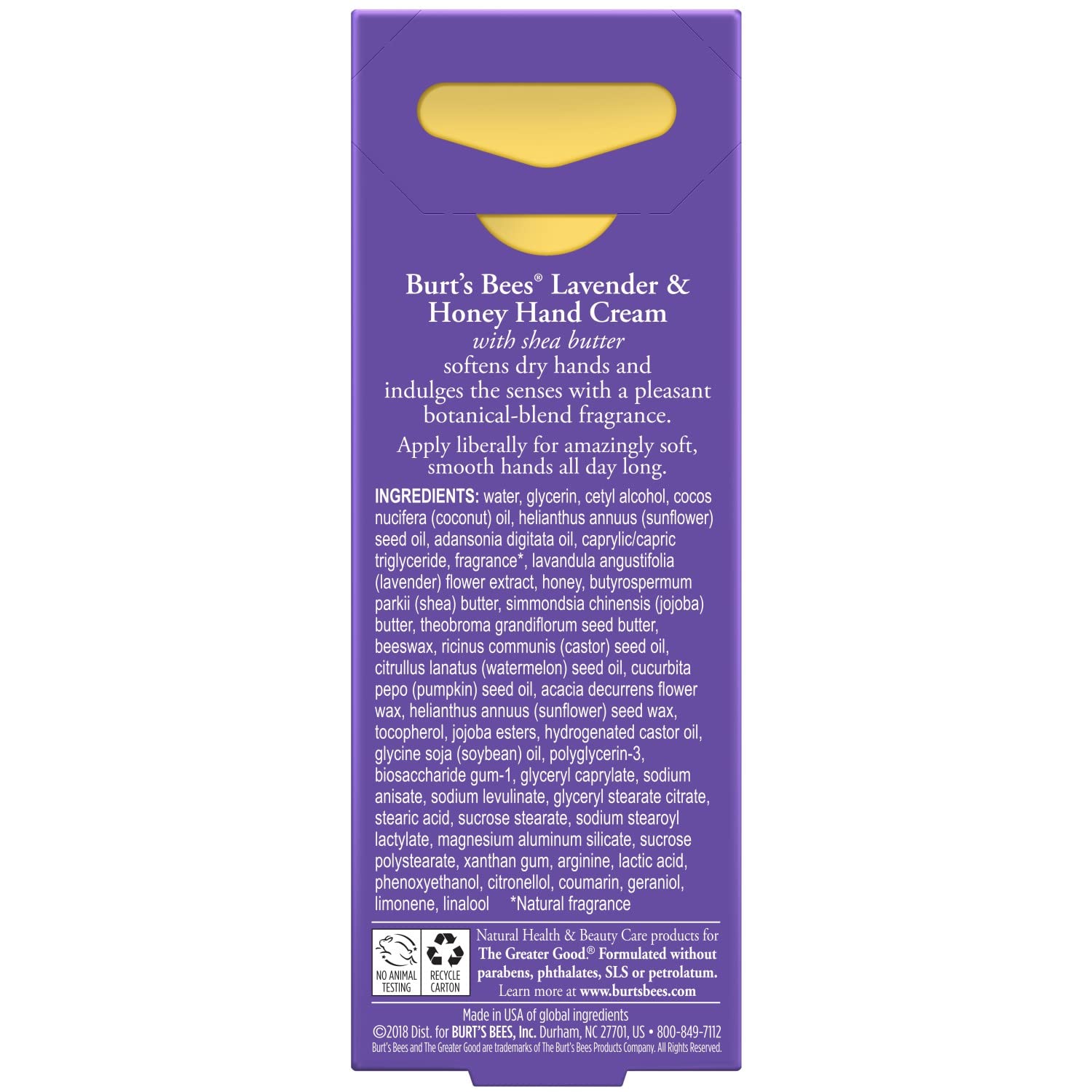 Lavender and honey scent wafts from the tube, ideal for a calming handcare ritual