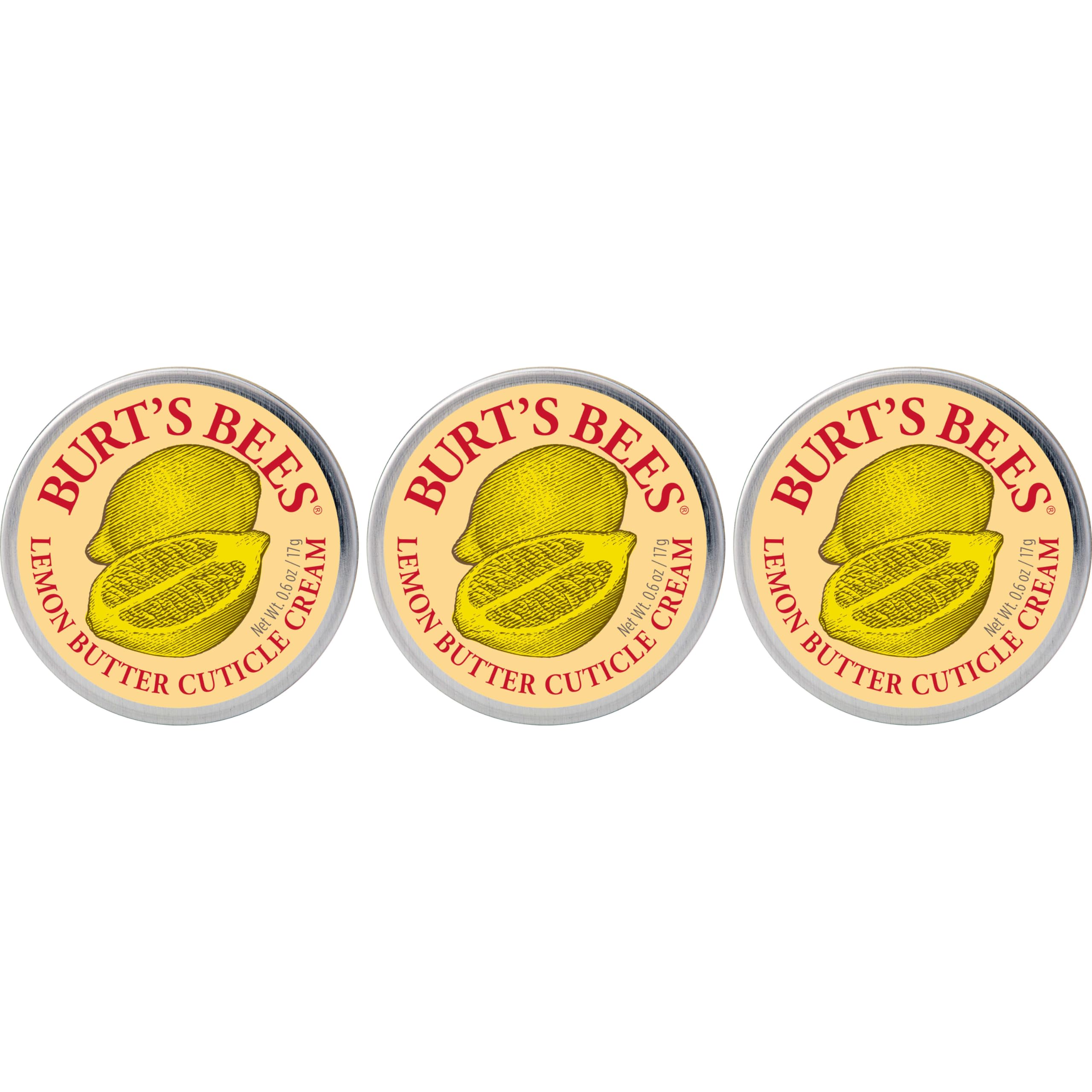 Burt's Bees Lemon Butter Cuticle Cream 3-pack tin nourishes dry cuticles and softens nails