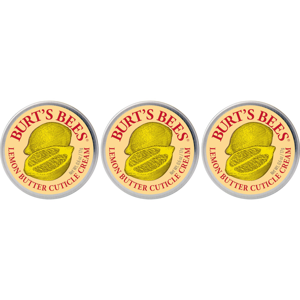 Burt's Bees Lemon Butter Cuticle Cream 3-pack tin nourishes dry cuticles and softens nails
