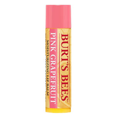 Burt's Bees lip balm pink grapefruit ingredients highlight natural beeswax for lip care