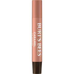 Burt's Bees Lip Shimmer Caramel swatch displays glow and hydrating formula.