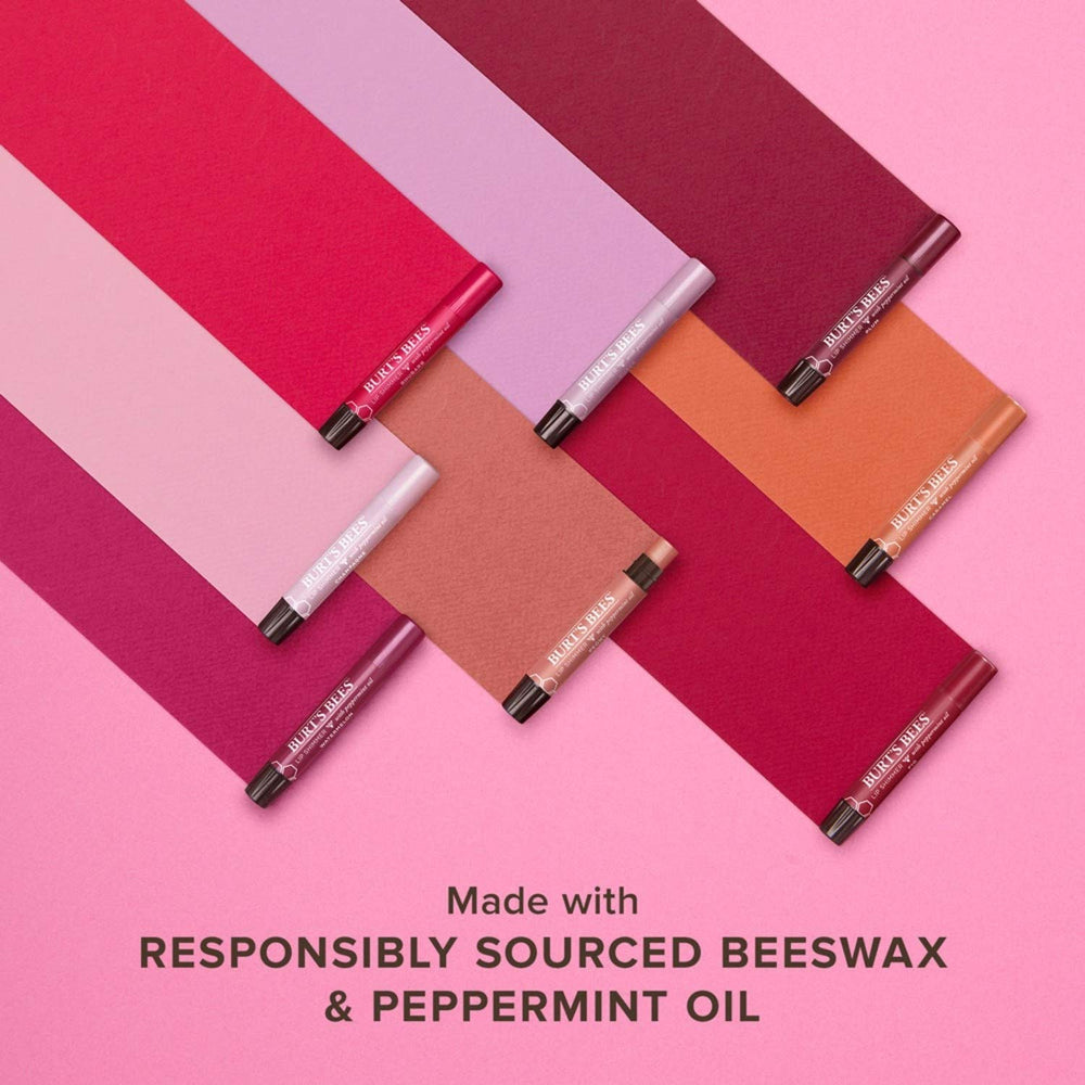 Burt's Bees Lip Shimmer Guava application demonstrates quick daytime moisture and color.