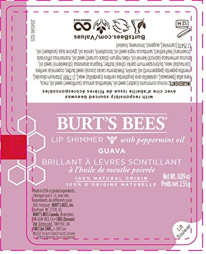 Burt's Bees Lip Shimmer Guava purse-friendly size supports color changes on the go.