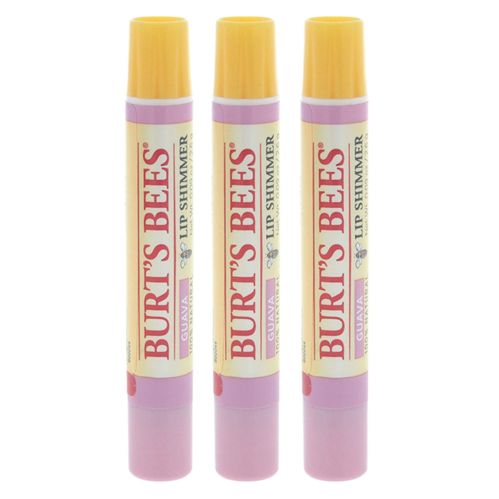 Burt's Bees Lip Shimmer Guava tube provides subtle color and conditioning for daily hydration.