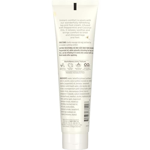 Burt's Bees Mama Bee Leg and Foot Cream during pregnancy routine, soothing skin conditioning.