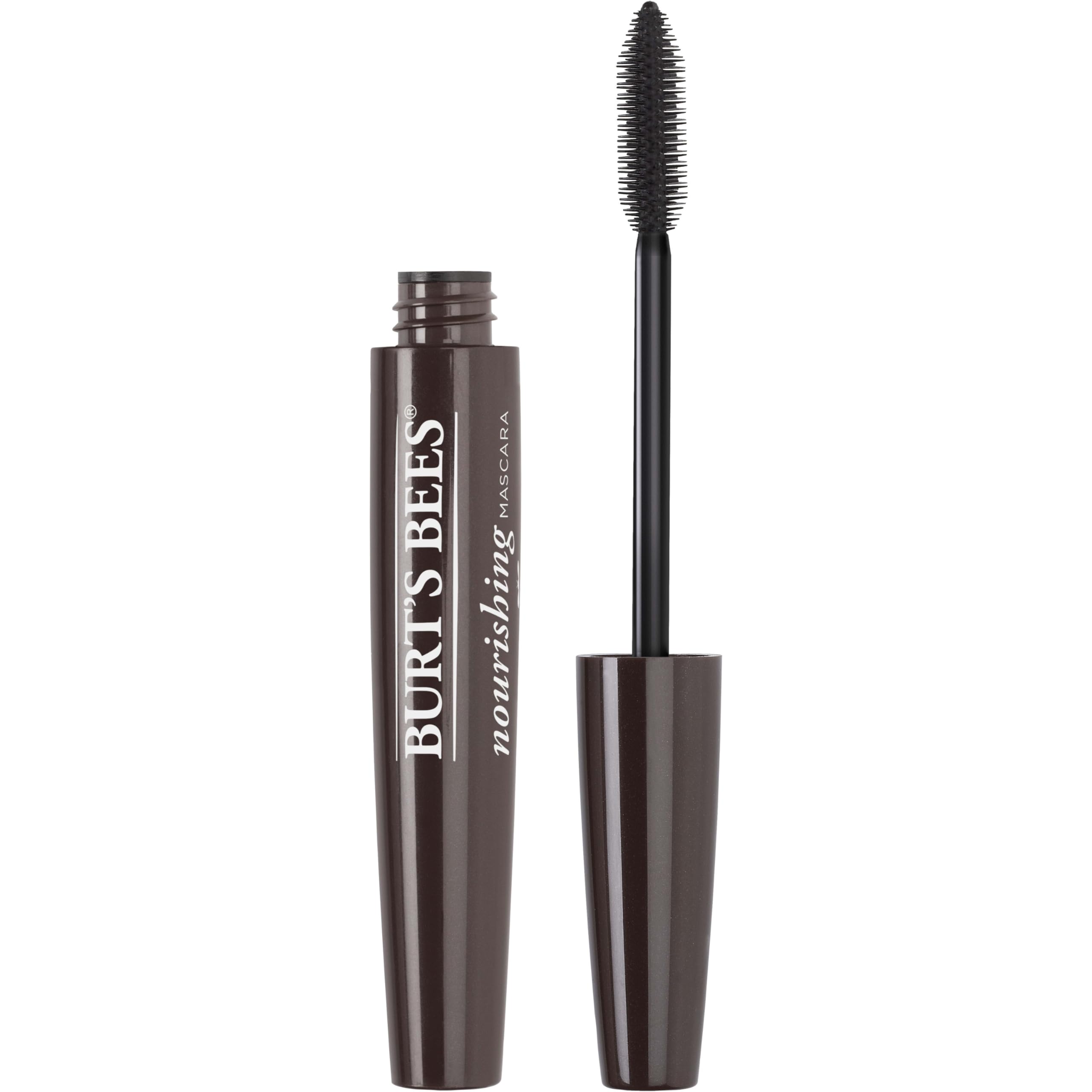 Burt's Bees Nourishing Mascara Classic Black bottle close-up for natural lash enhancement.