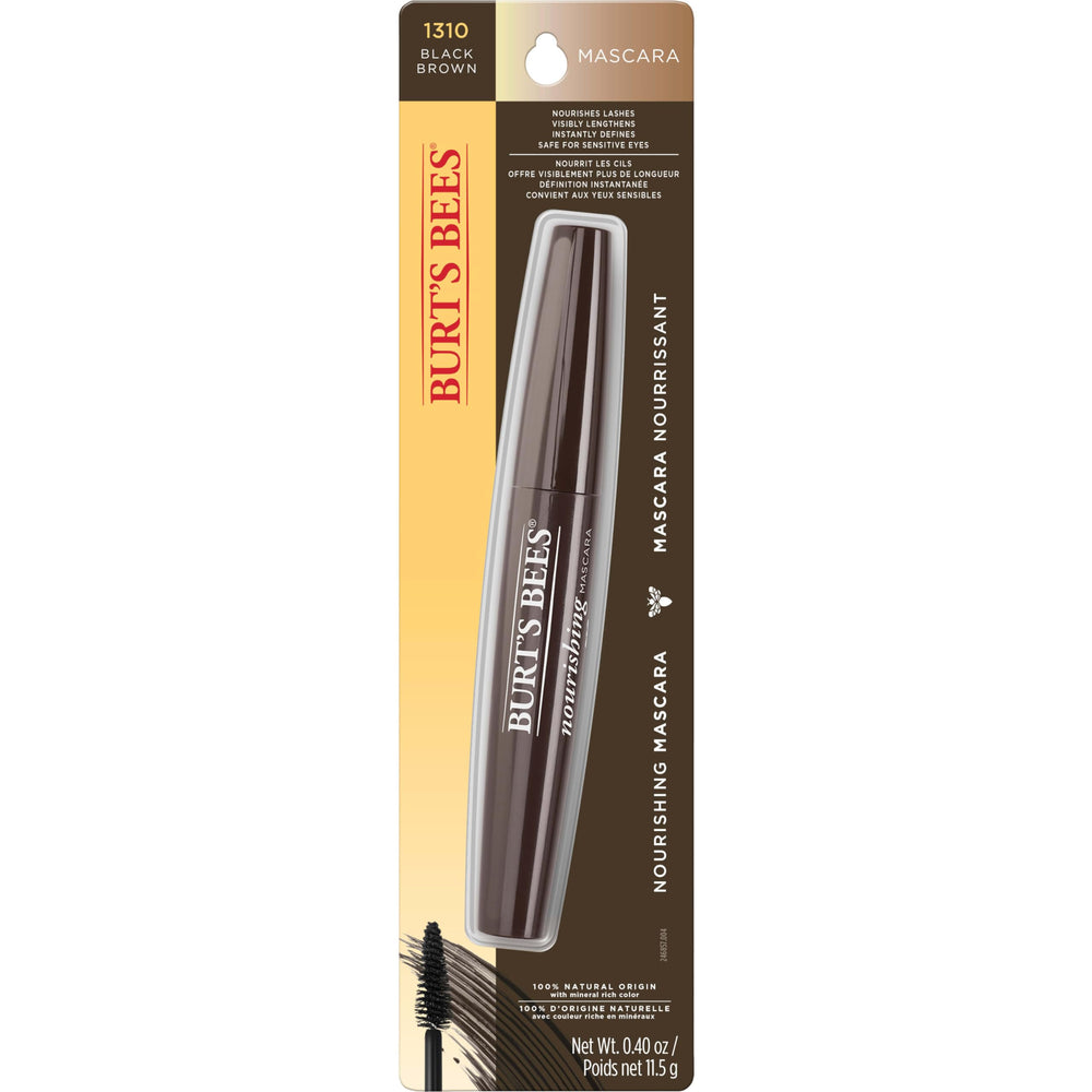 Burt's Bees Nourishing Mascara tube shown with clean, natural formula