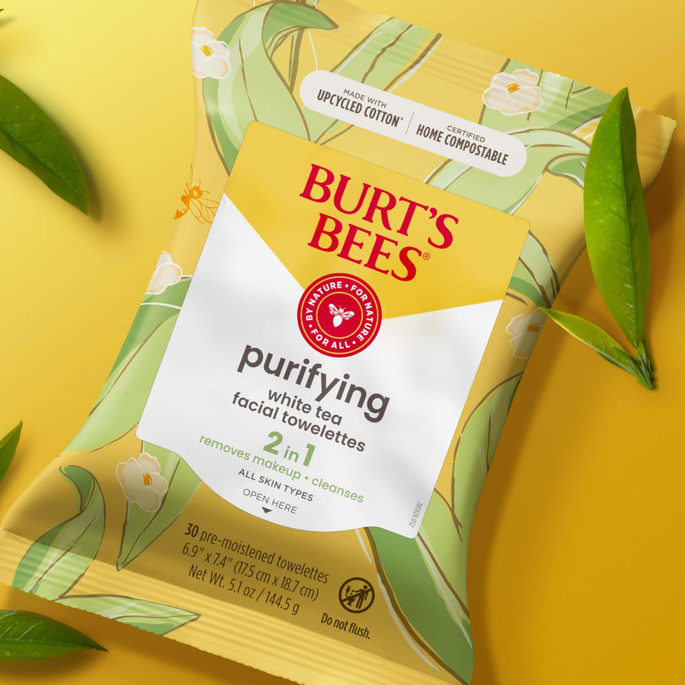 Burt's Bees 10-count packaging shown for daily travel-friendly use