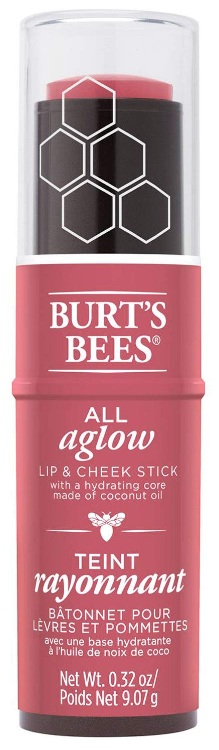 Burt's Bees Peony Pool packaging shows natural dual-use lip and cheek color