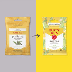 Burt's Bees Purifying Towelettes close-up shows soft cotton texture for makeup removal