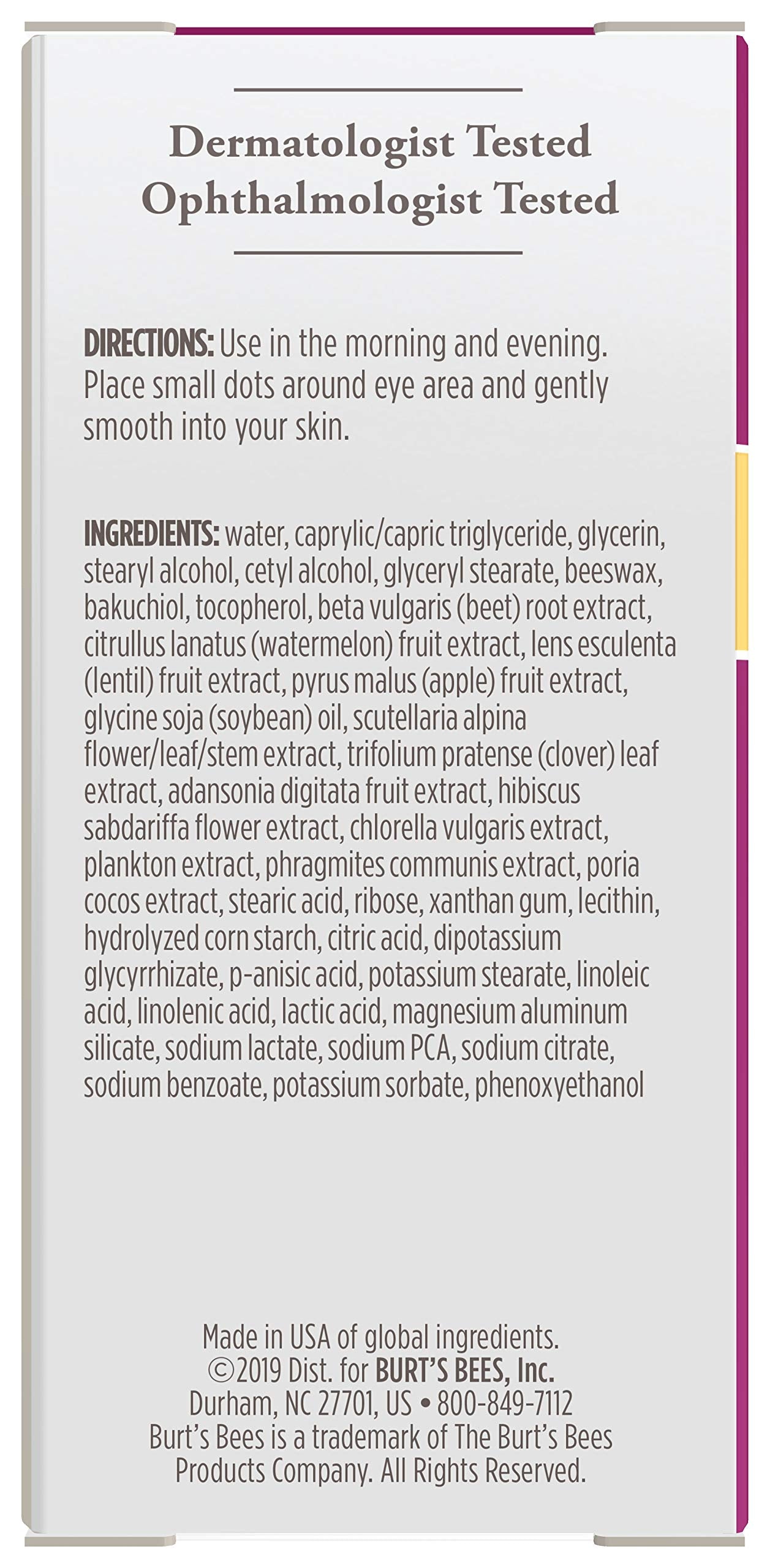 Morning skincare routine featuring Burt's Bees Renewal Eye Cream for refreshed eyes.
