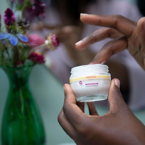 Burt's Bees Renewal cream on skin demonstrates quick absorption and a comfortable finish.