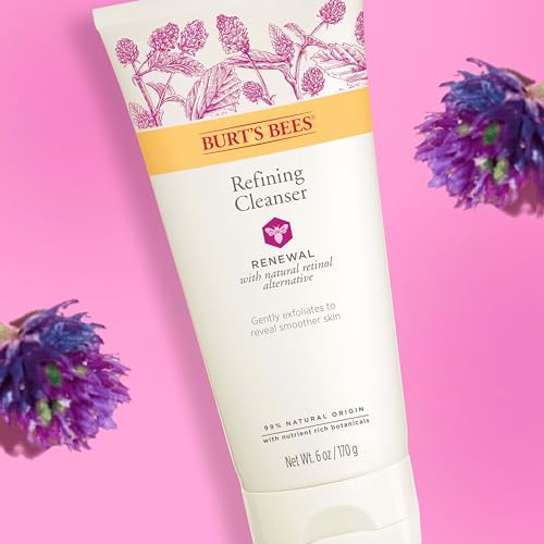 Burt's Bees Renewal Refining Cleanser vitamin E label closeup emphasizes nourishing moisture