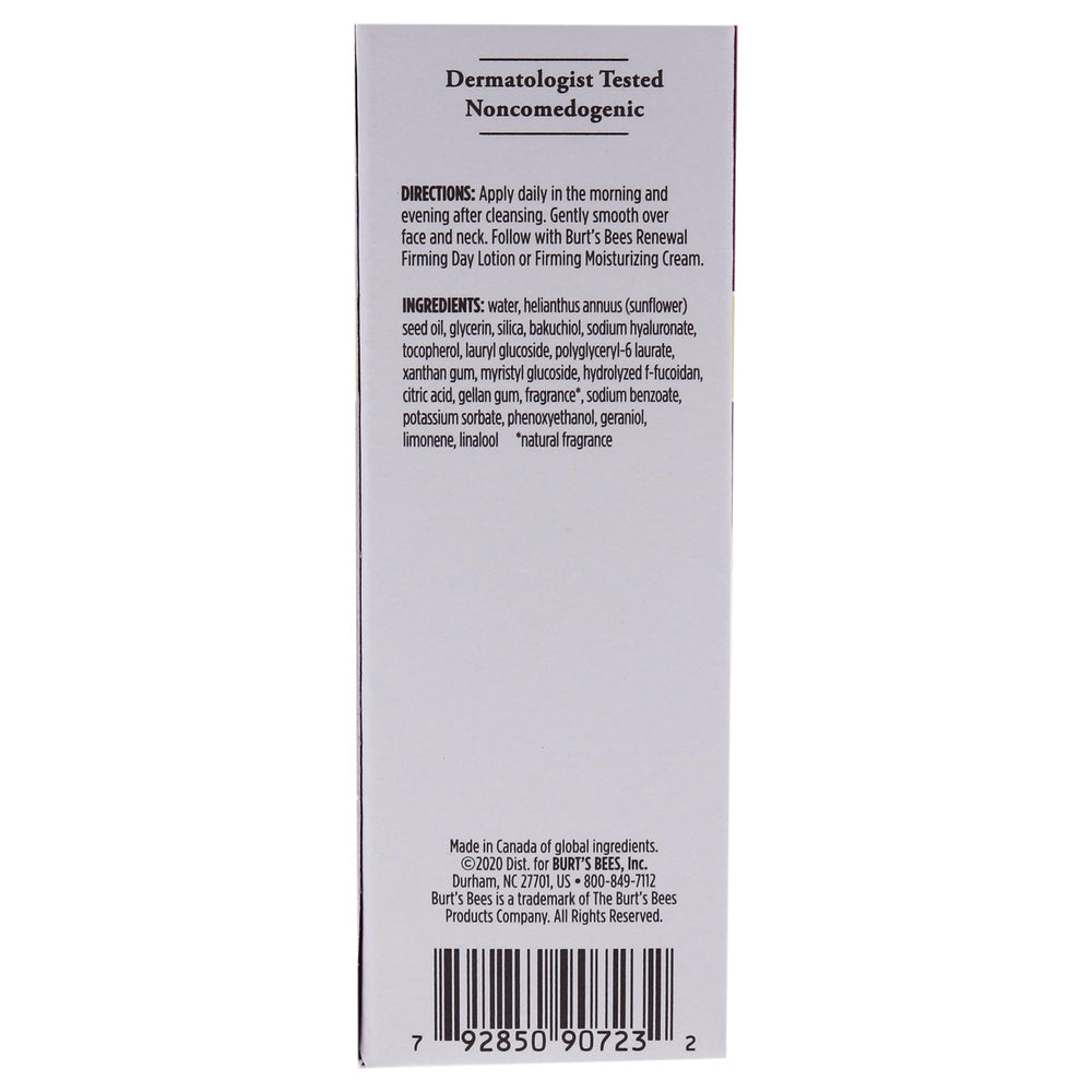 Hydration effects of Burt's Bees Renewal Serum on visibly plump skin.