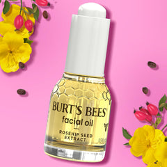 Burt's Bees Rosehip seed oil ingredients close-up highlighting fatty acids and vitamins