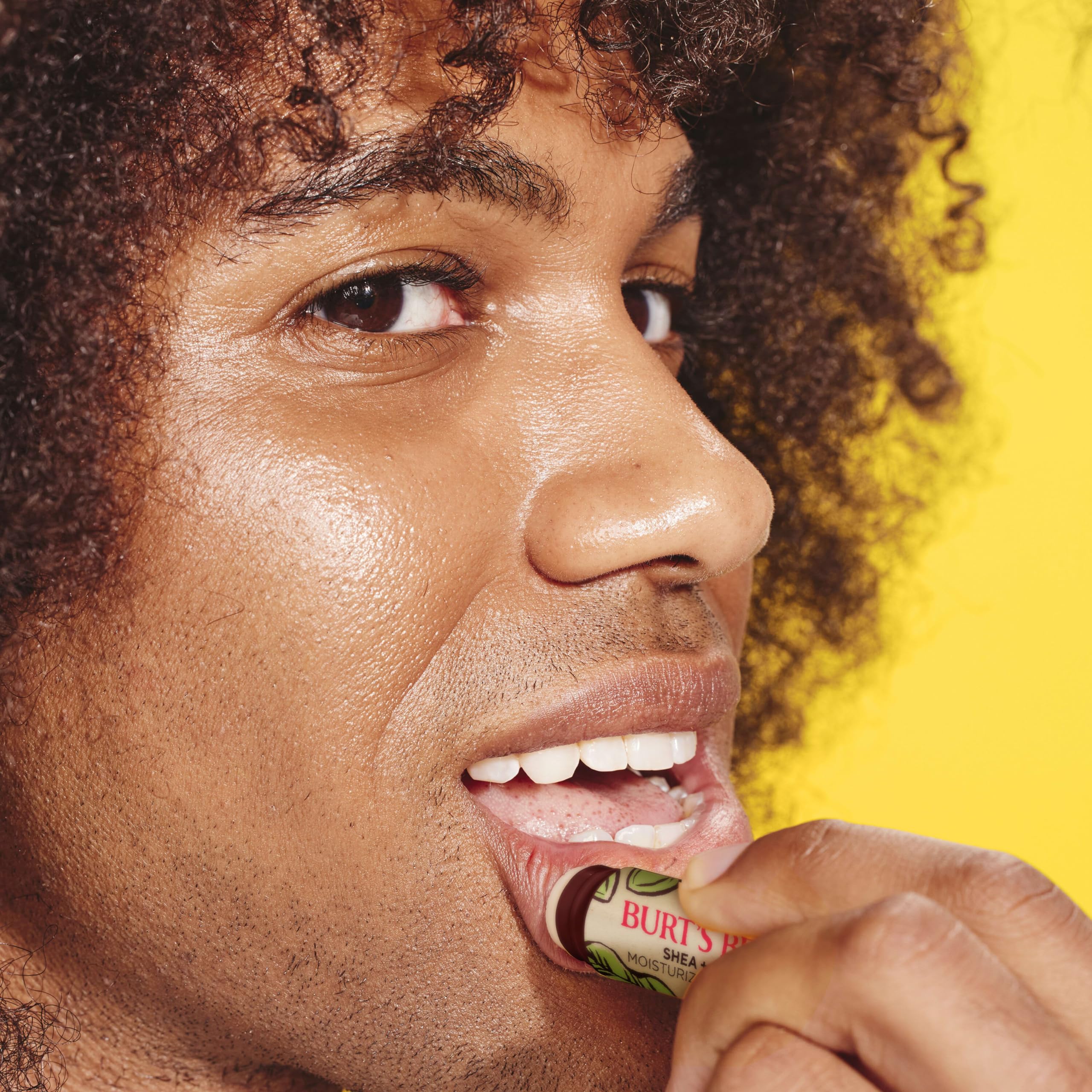 Burt's Bees lip balm after sun care use on lips.