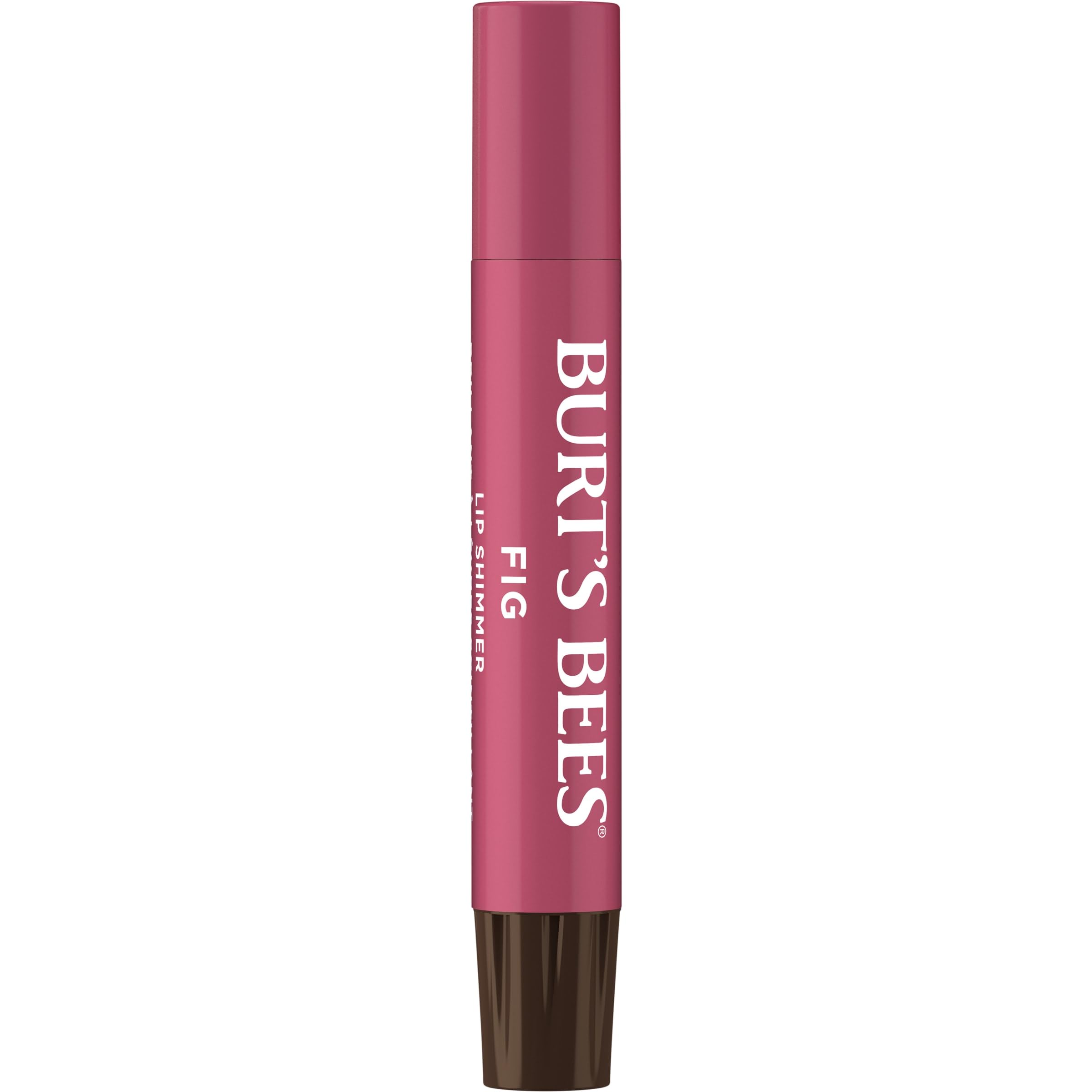 Burt's Bees Lip Shimmer Fig application demonstrates buildable color with hydration.