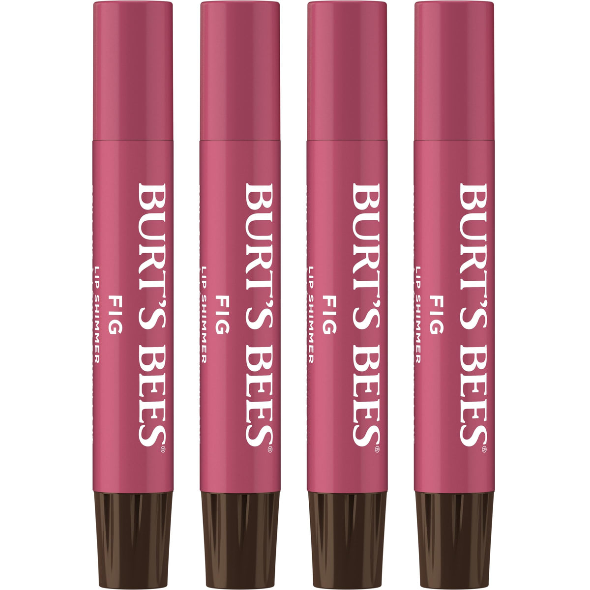 Burt's Bees Lip Shimmer Fig packshot shows natural glow for daily lips.