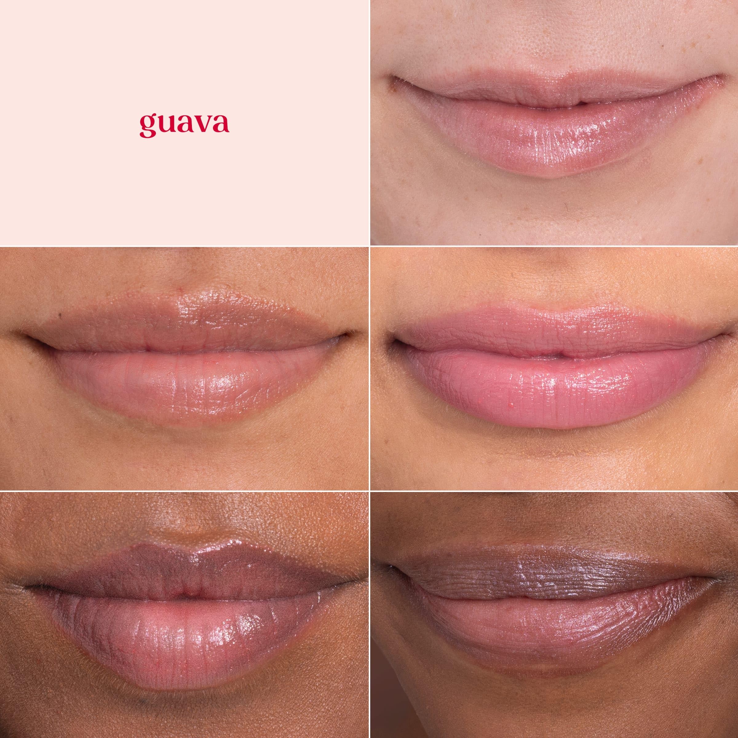 Burt's Bees Lip Shimmer Guava application in motion highlights peppermint refresh.