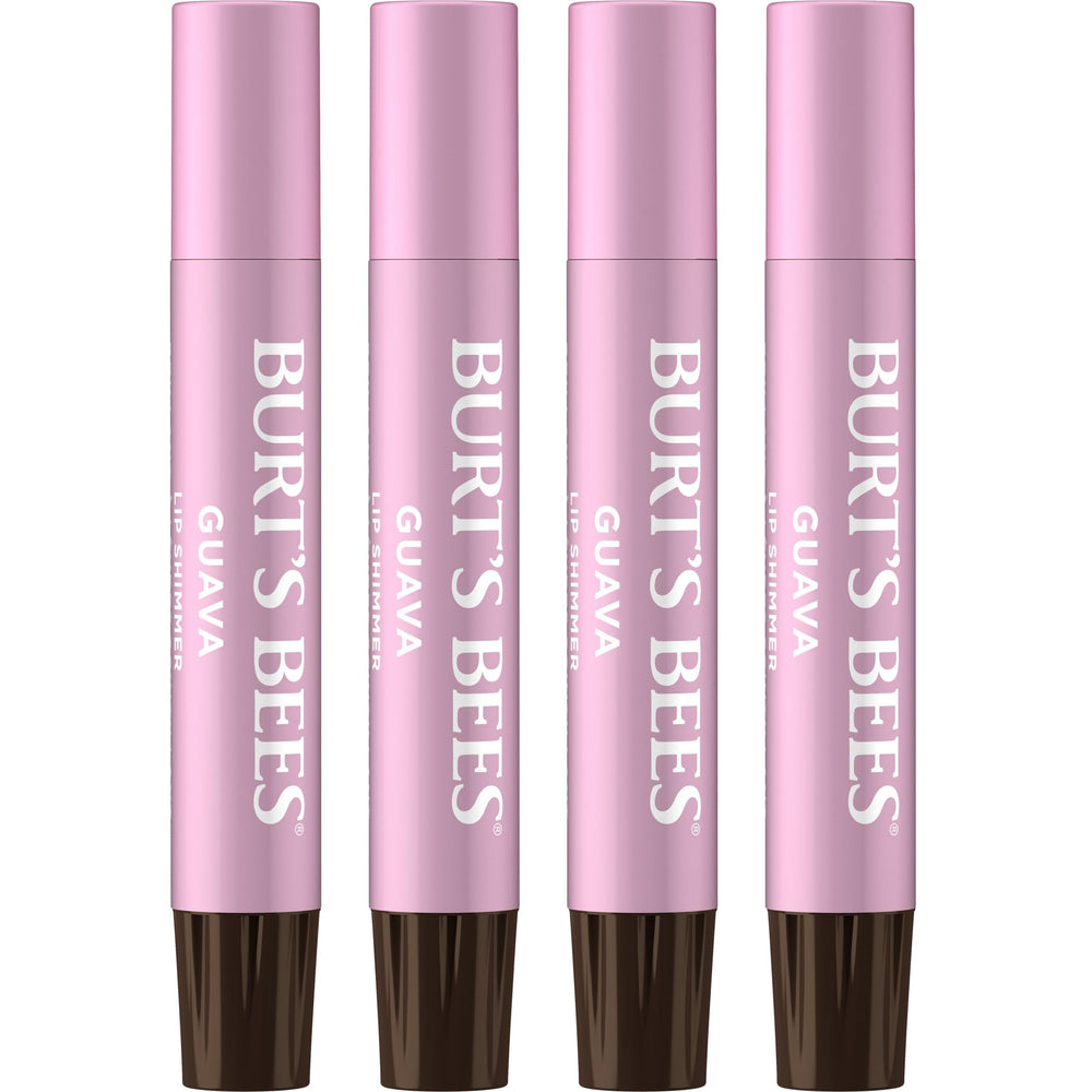 Burt's Bees Shimmer Lip Tint Guava packaging features an eco-friendly recyclable carton.
