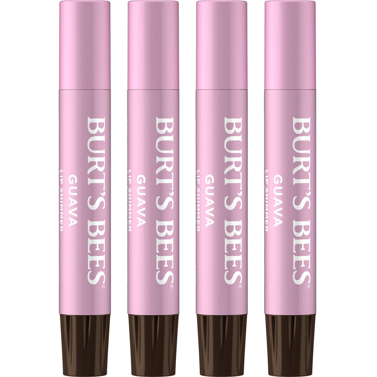 Burt's Bees Shimmer Lip Tint Guava packaging features an eco-friendly recyclable carton.
