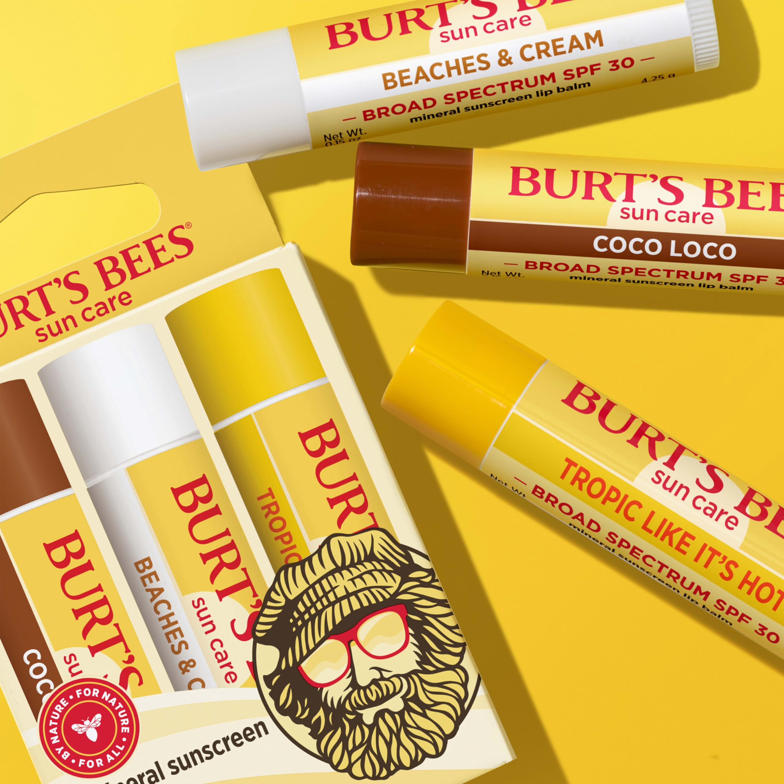 Burt's Bees natural origin lip balm ingredients for clean lip care
