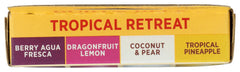 Row of Burt's Bees tropical lip balms illustrating variety and easy access.