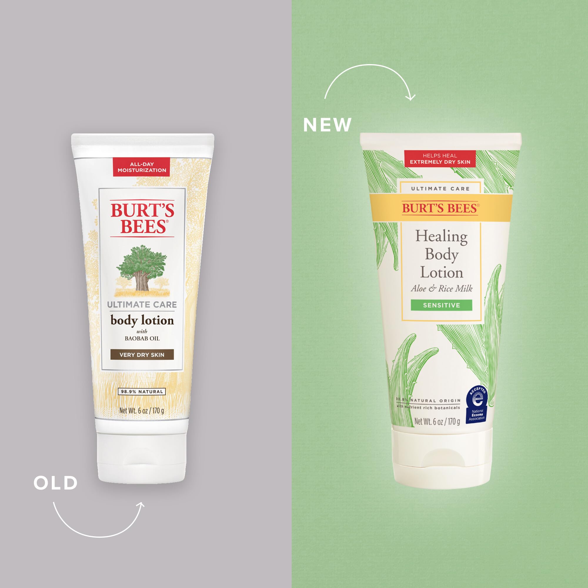 Burt's Bees Ultimate Care lotion application on hands demonstrates easy liberal use