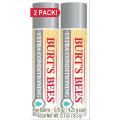 Burt's Bees Ultra Conditioning Lip Balm 2-pack tubes deliver smooth lip moisture.