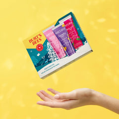 Burt's Bees Wild Rose and Berry hand cream tube softens rough skin anytime.
