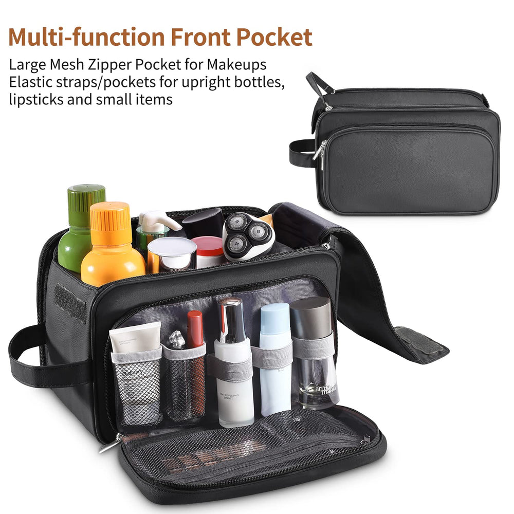 Buruis inside elastic bottle straps secure items to prevent spills during transit.