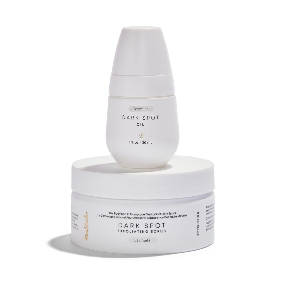 Bushbalm Bermuda dark spot oil bottle—brightens and softens skin.