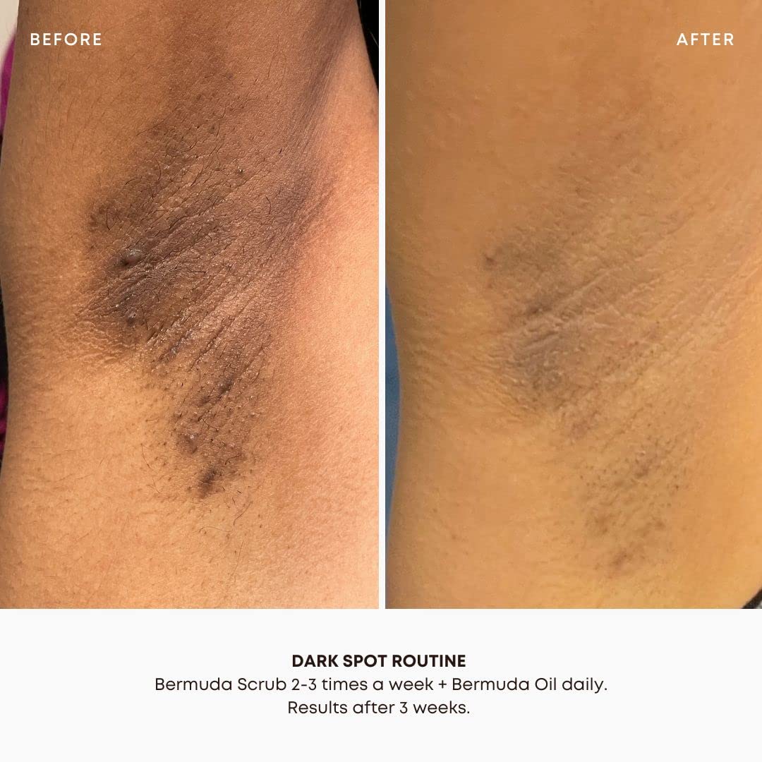 Bushbalm Bermuda scrub exfoliation action—gentle resurfacing for renewed texture.