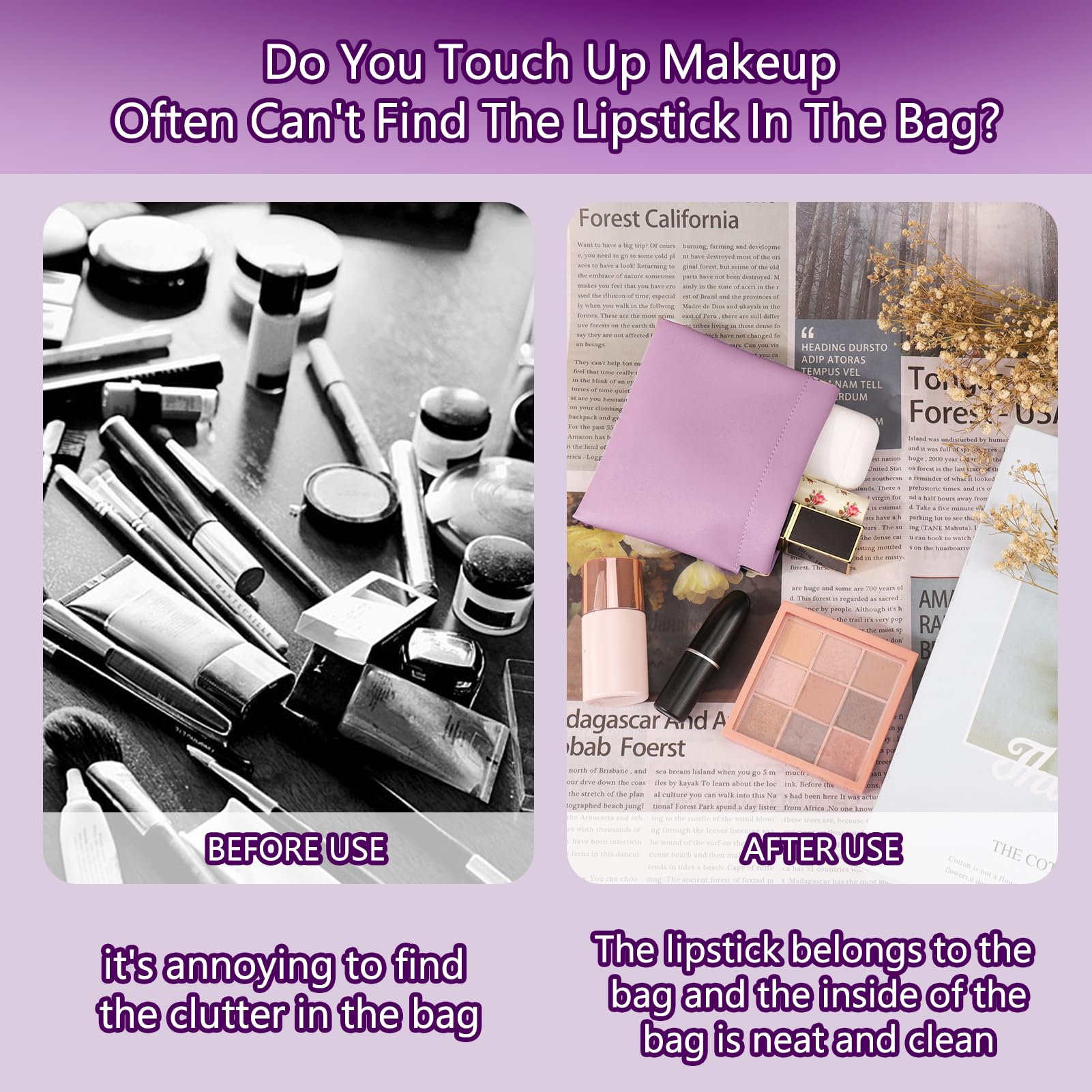 BUSOHA mini makeup bag in hand demonstrates portable, accessible organization.