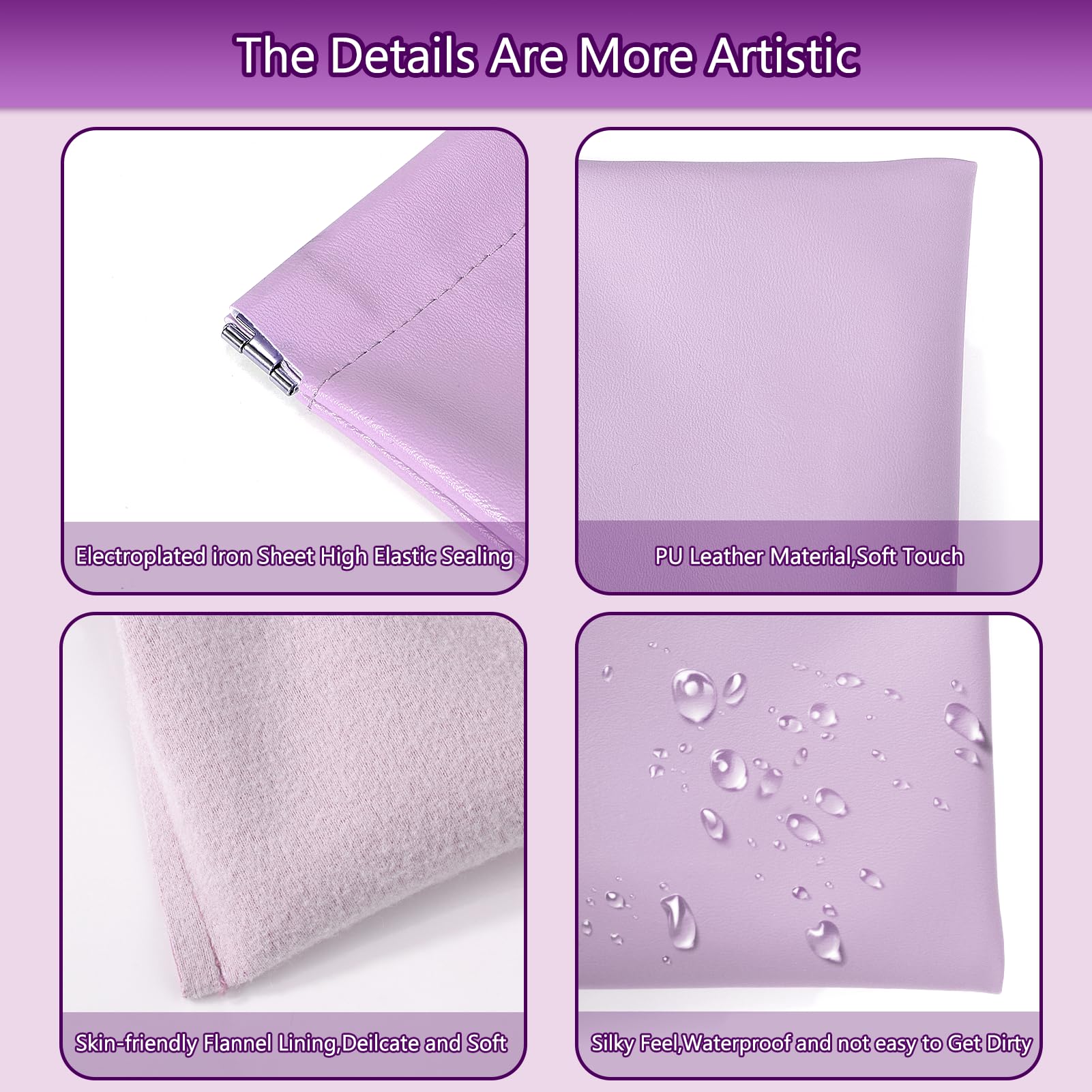BUSOHA small leather pouch close-up emphasizing soft texture and scratch resistance.