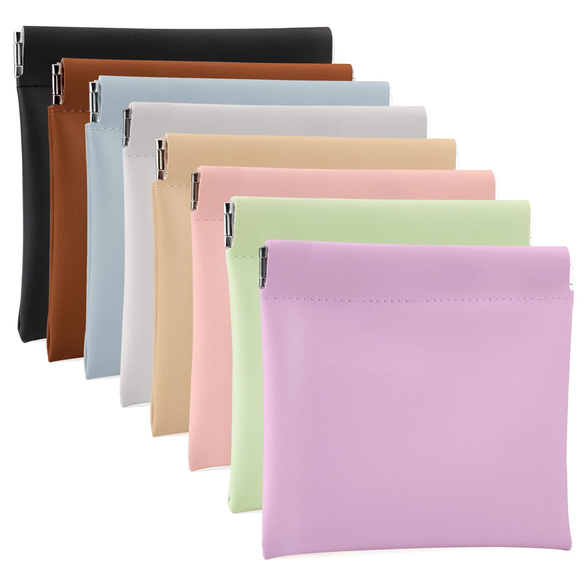 BUSOHA snap-closure-pouch front view shows compact purse organization for cosmetics.