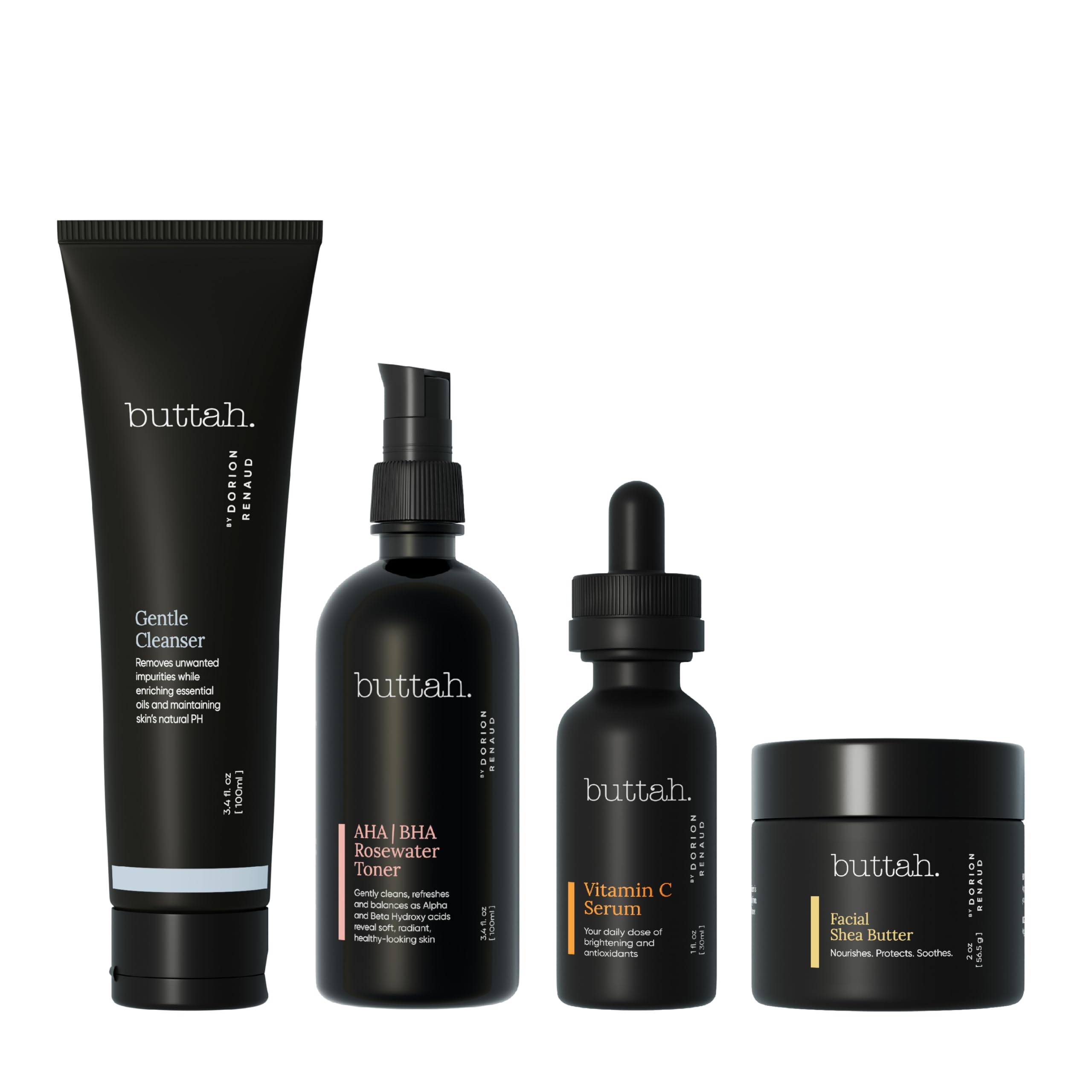 Buttah Supreme Skin Kit packaging demonstrates a compact daily care lineup for busy mornings.