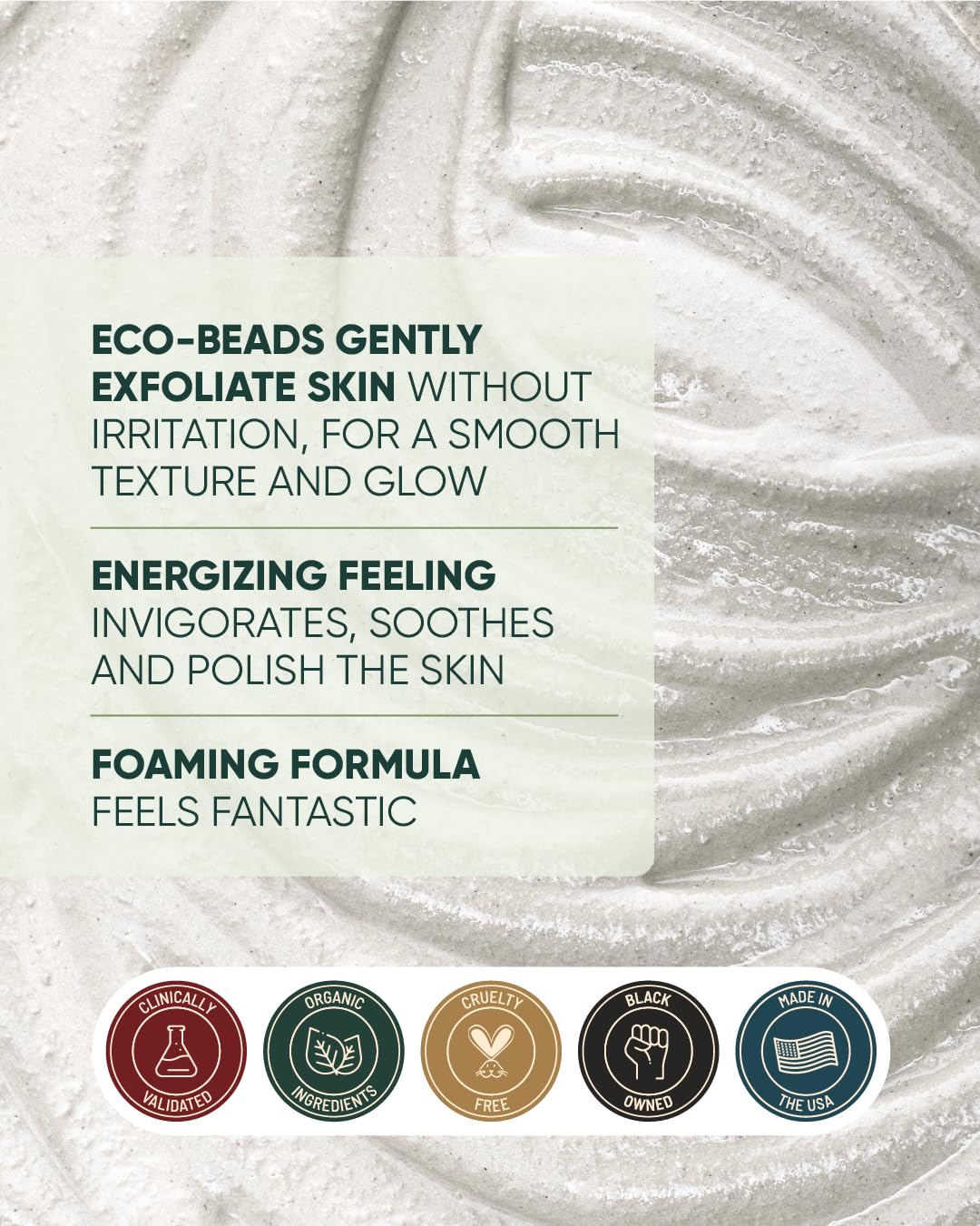 Buttah Tea Tree Aloe Scrub dispensing action illustrates easy-to-use pour.