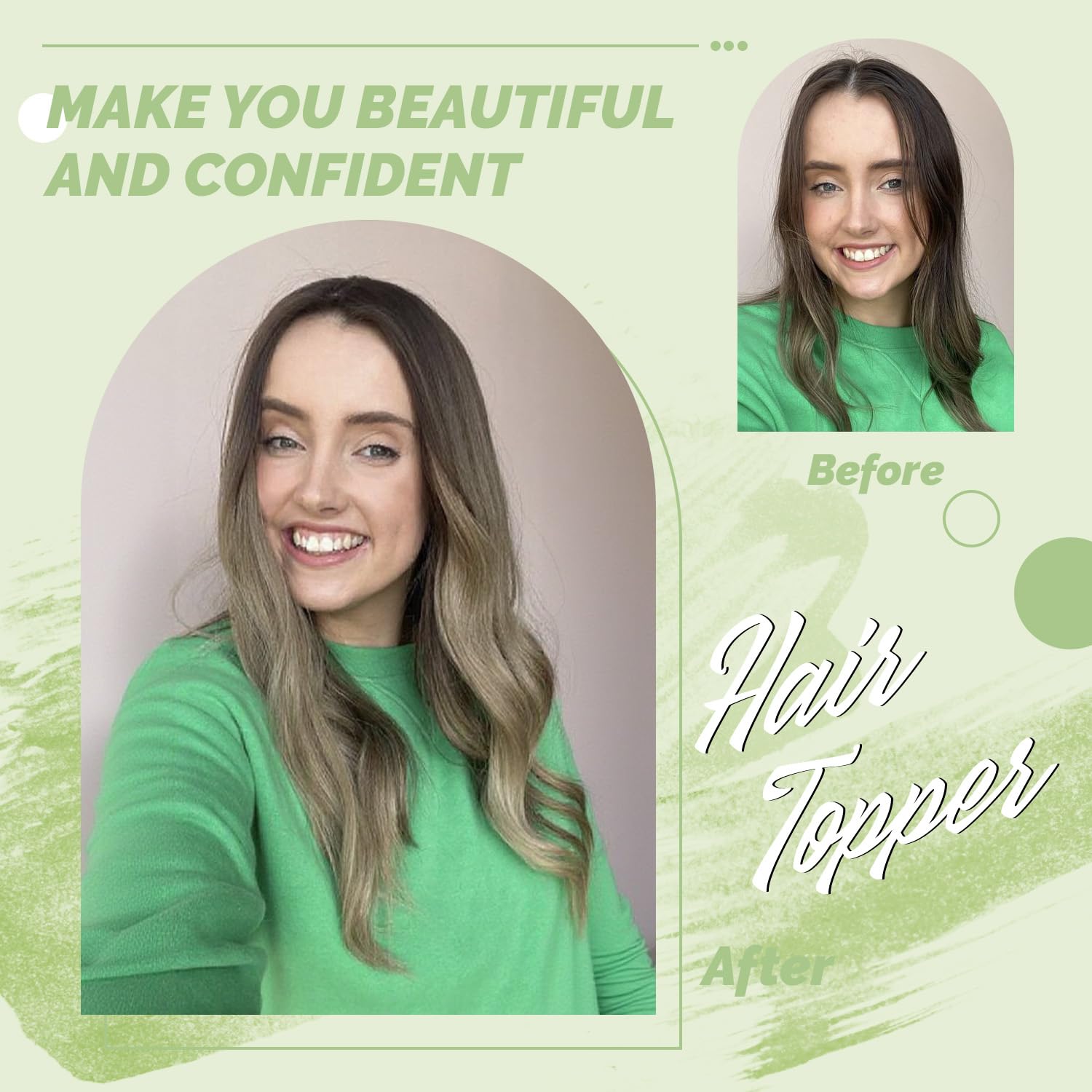 BUTYWAY lightweight topper offers natural-looking volume for refreshed appearance.