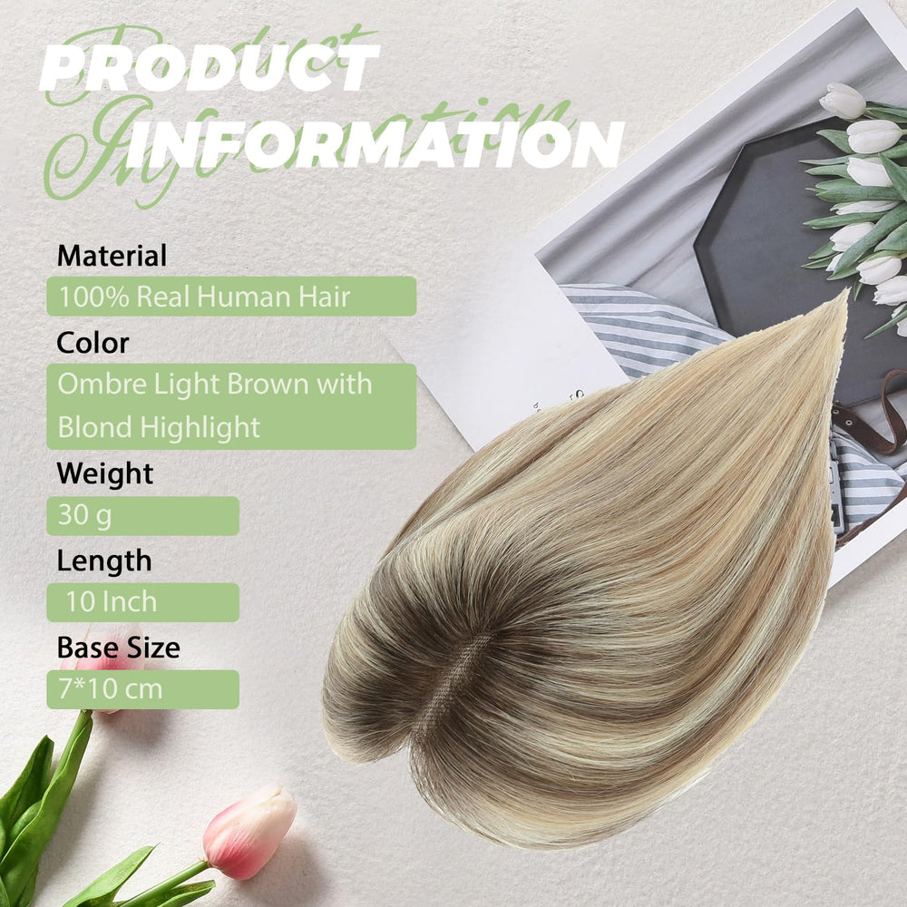 BUTYWAY real human hair topper 10-inch provides natural movement for versatile styling.
