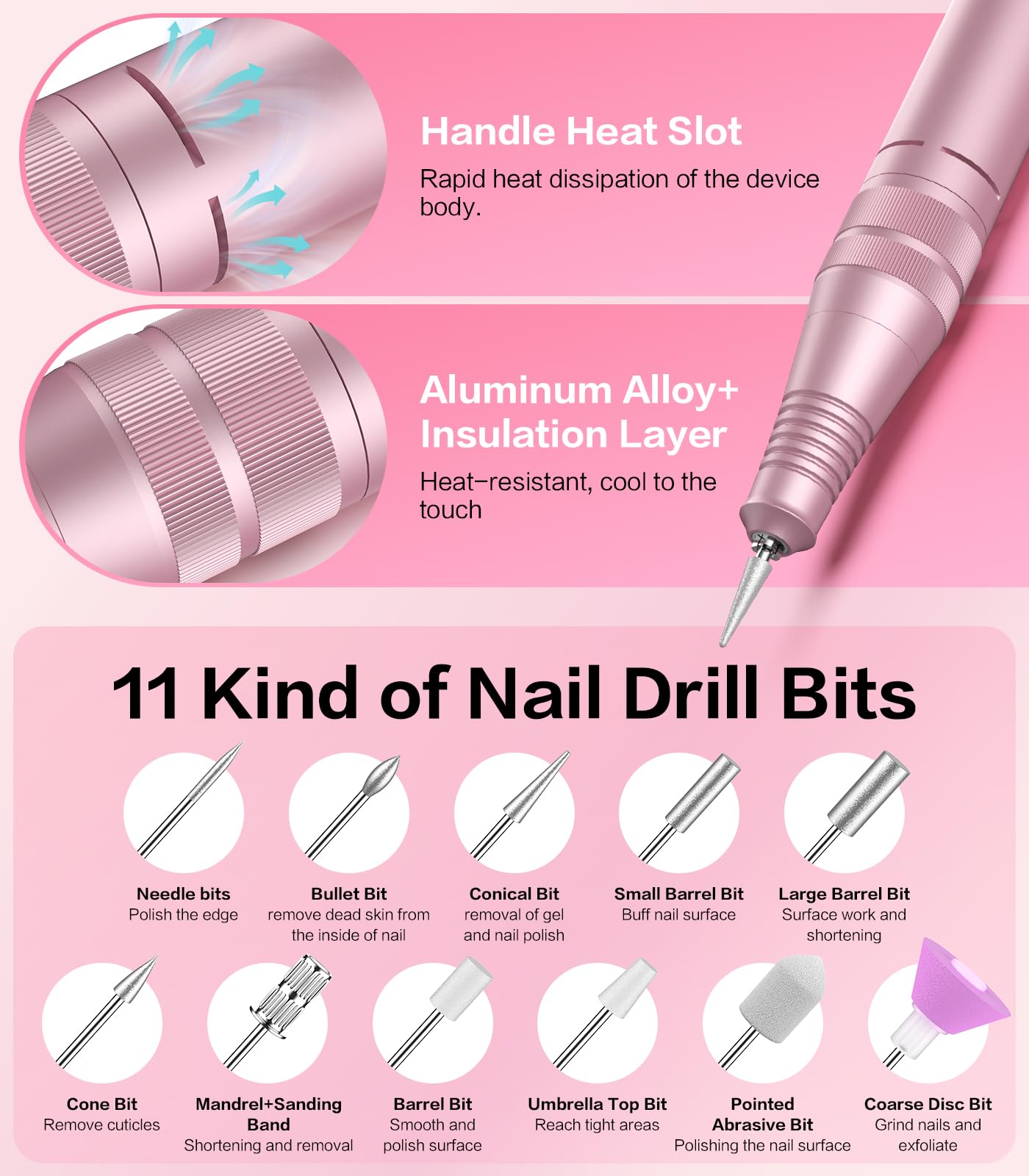 Buways cordless nail drill in compact palm-size for easy travel touch-ups.