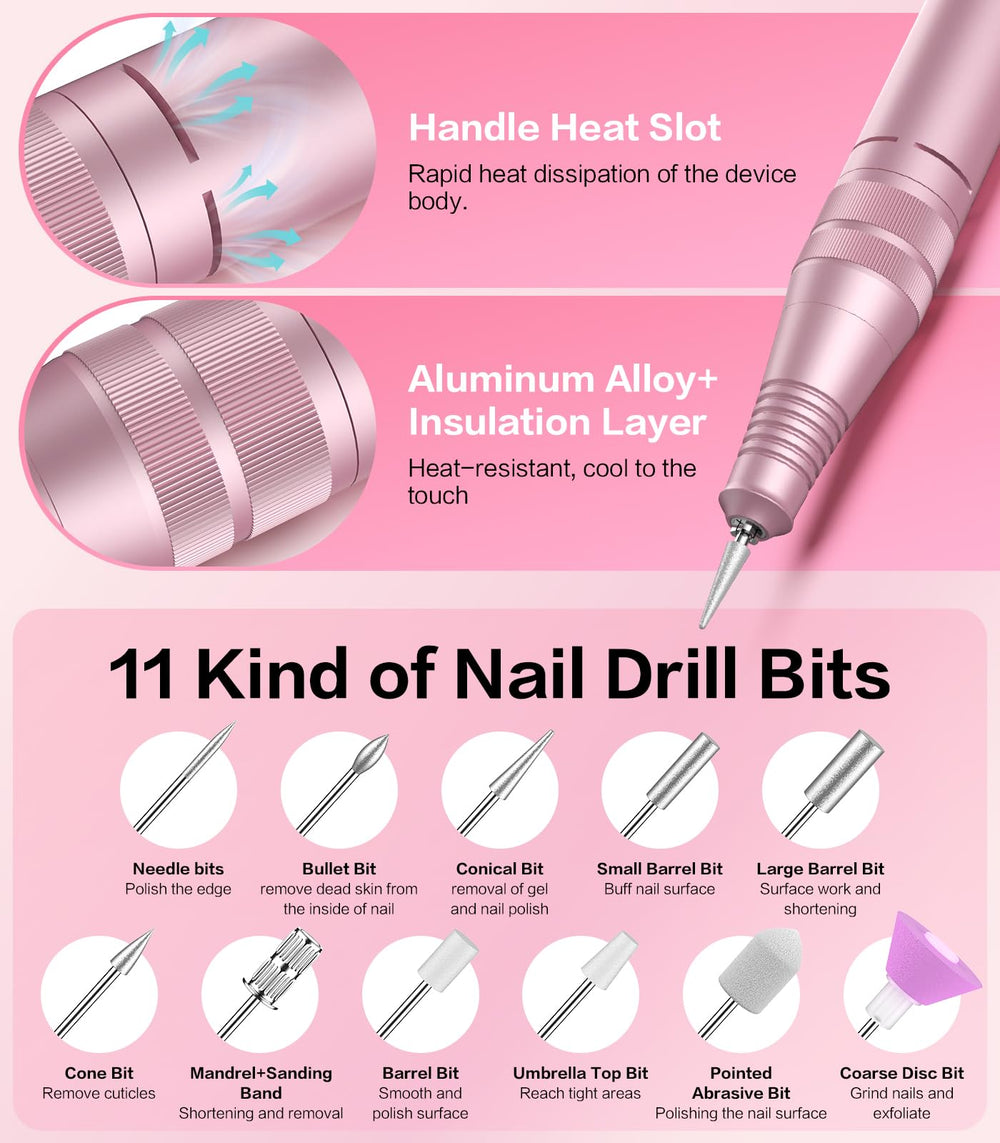 Buways cordless nail drill in compact palm-size for easy travel touch-ups.