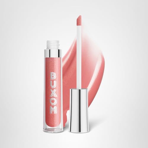 Buxom Ava lip polish closeup highlights rich texture and moisture.