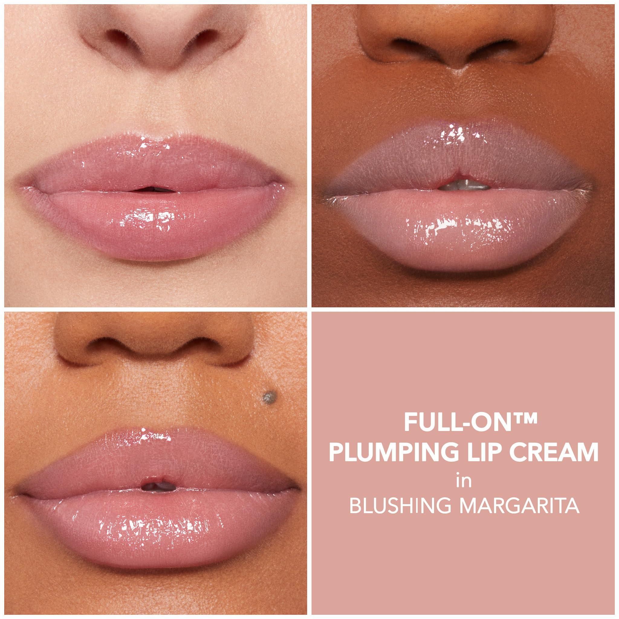 Buxom Full-On Lip Cream Blushing Margarita tube shows creamy, shimmer-free color.