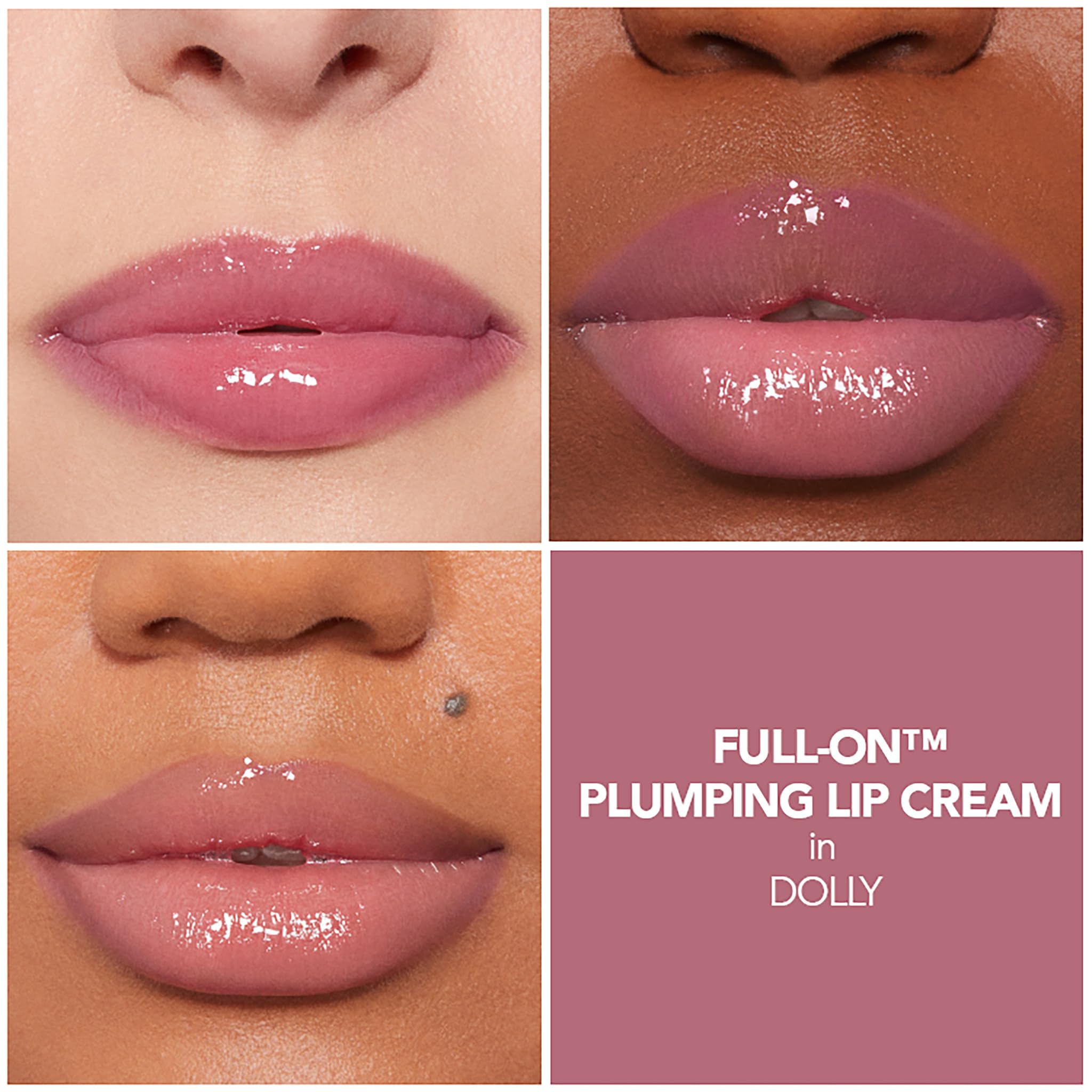 BUXOM Dolly lip cream being applied for fuller lips and smooth finish.