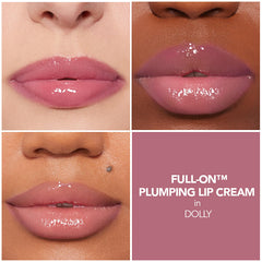 BUXOM Dolly lip cream being applied for fuller lips and smooth finish.