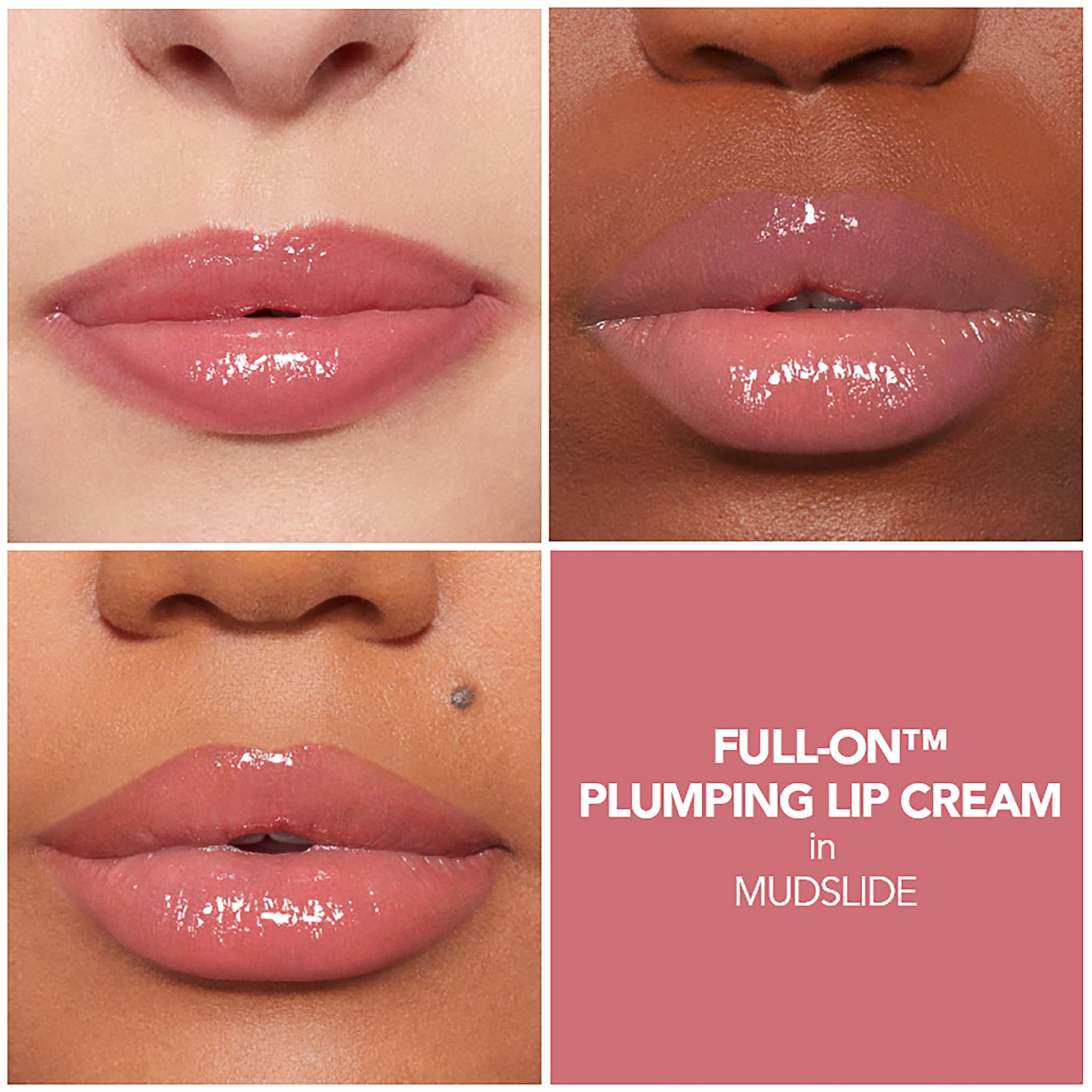 BUXOM Full-On Mudslide lip cream during wear highlights tingling sensation and fuller look.