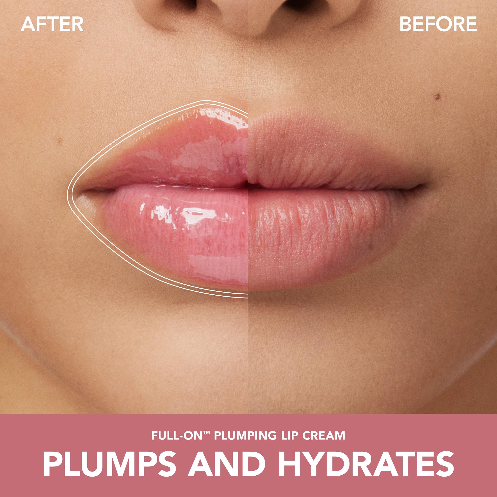 Close-up applicator applying BUXOM White Russian lip cream for tingling gloss.