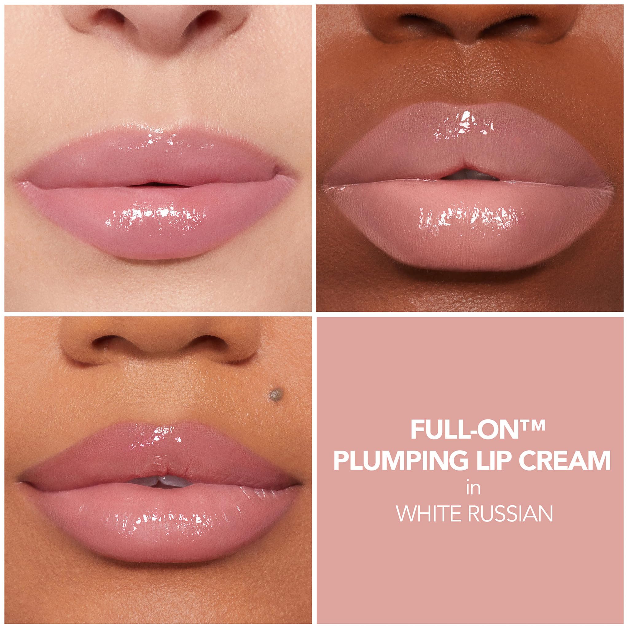 BUXOM Full-On Lip Cream White Russian tube swirls for easy application.