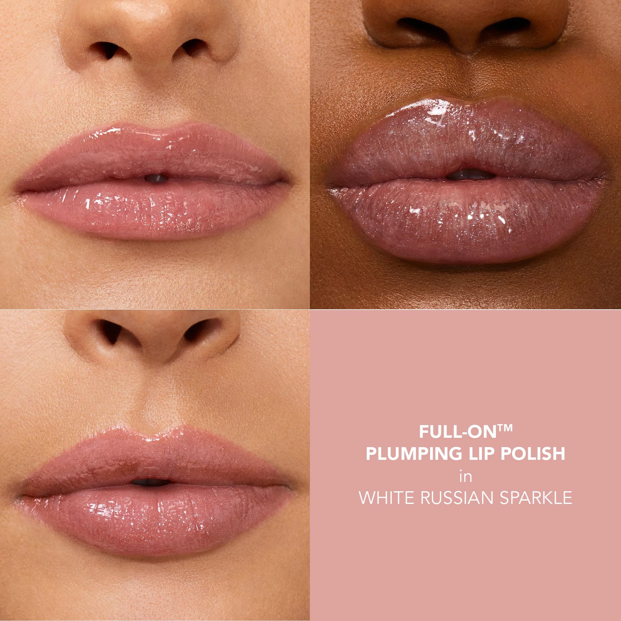 Buxom lip polish wand on lips delivers tingling plump and high-shine finish.